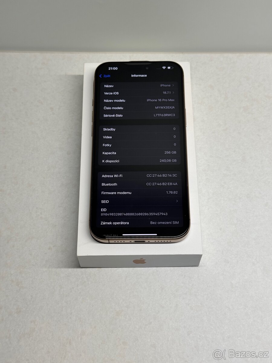 Zanovni Apple iPhone 16 Pro Max 256G,záruka 2026,baterie 99% - 4