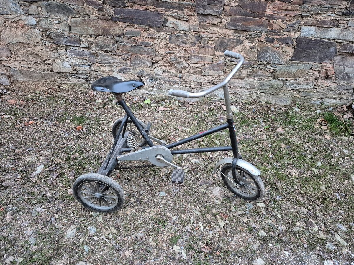 Retro historicka trikolka, original, odpruzena - 4