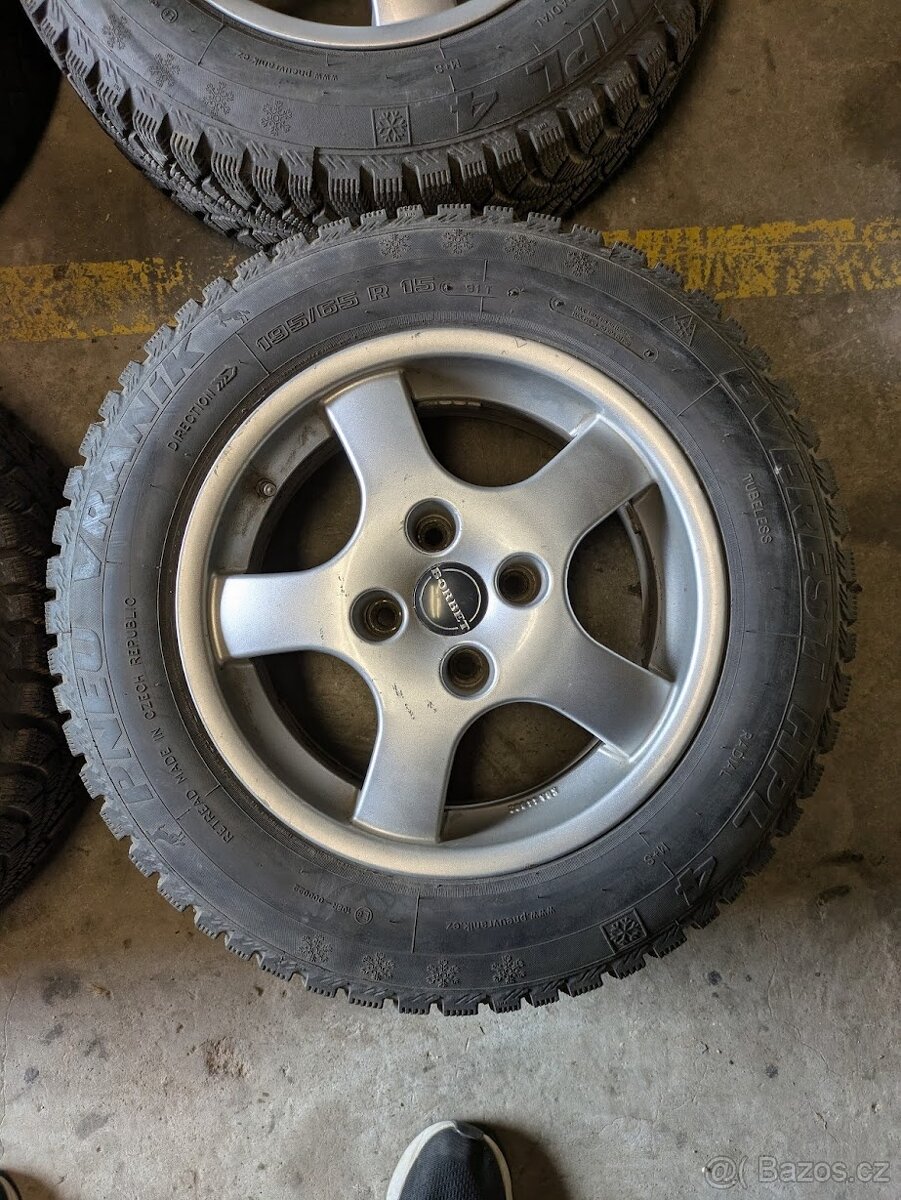195/65/15 Vraník Everest nové + BORBET ALU KOLA 15" 4×108 - 4