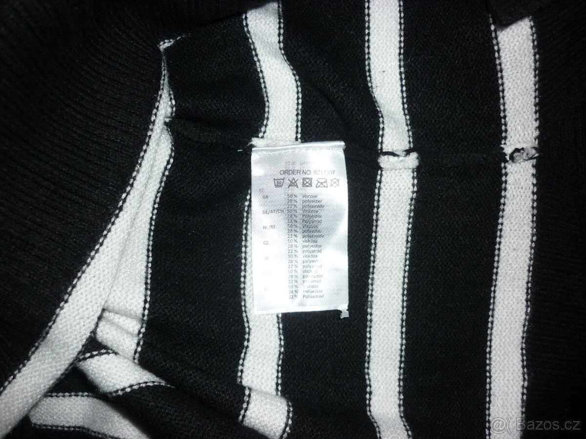 Černo-bílý proužkovaný svetr Takko Fashion - 4