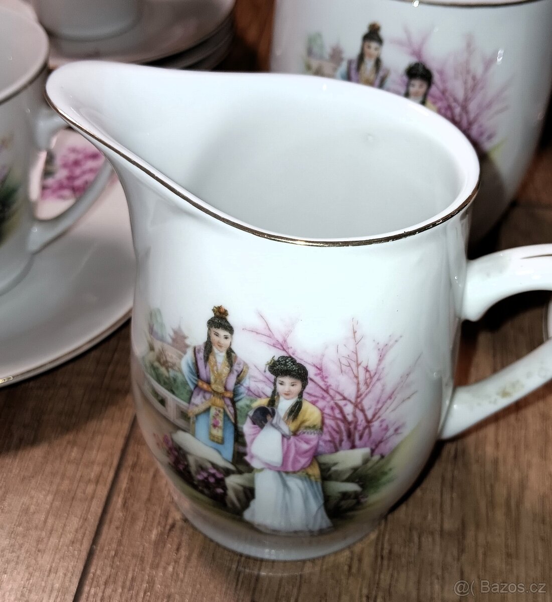 Vintage čínský porcelánový čajový servis - 4