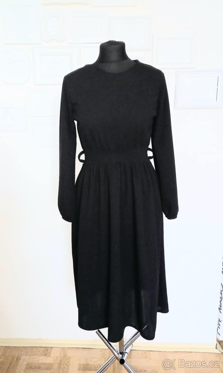Černé midi šaty - 4