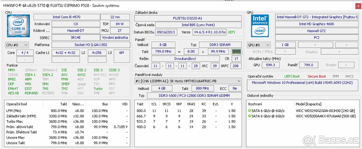 Stolní PC Fujitsu Esprimo P520 E85+ - 4