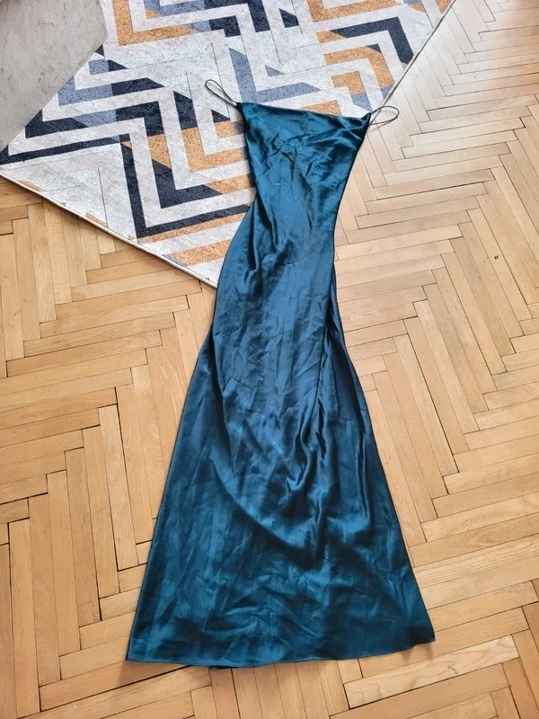 Plesové večerní dlouhé saténové šaty vel L 40 - 4