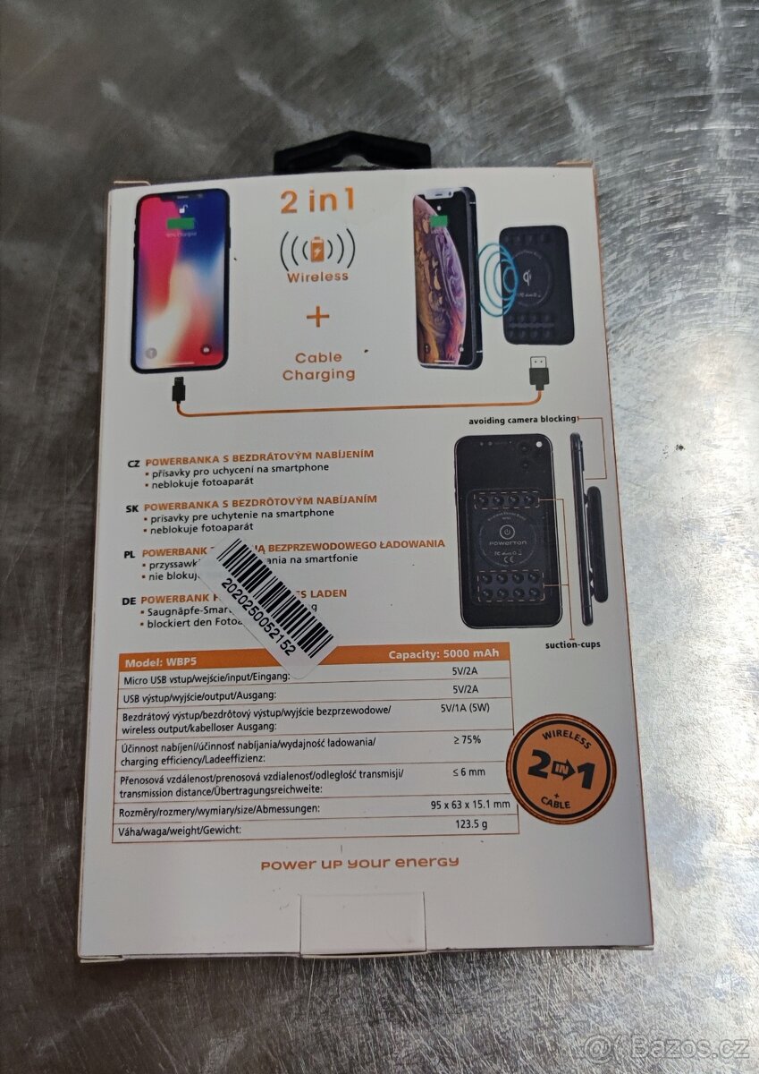 powerbanka Powerton 5 000mAh bezdrátová - 4