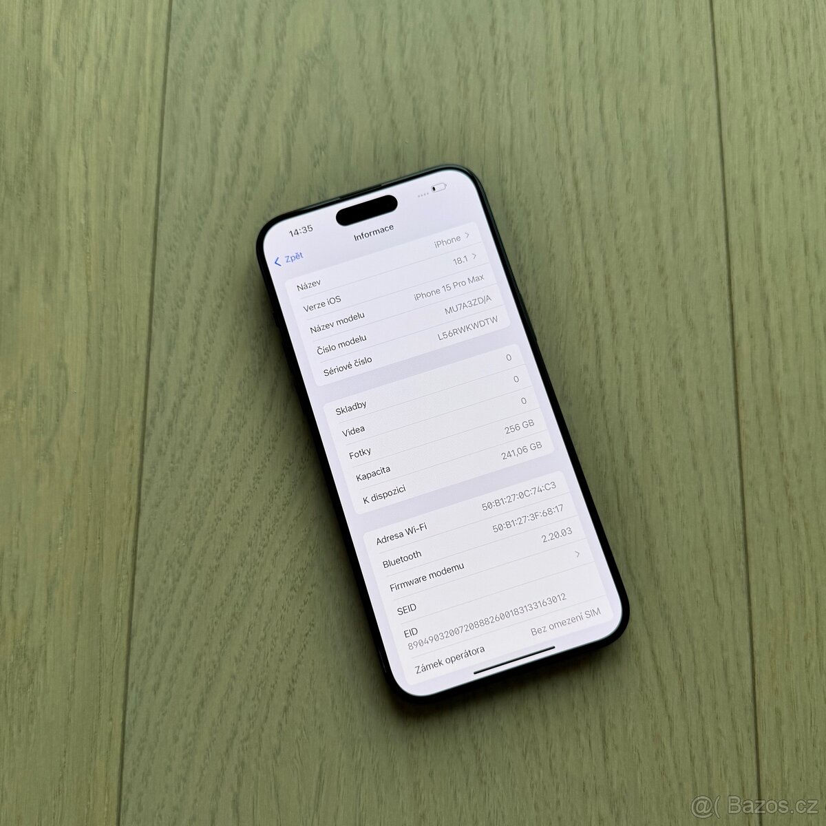 ZÁNOVNÍ APPLE IPHONE 15 PRO MAX 256GB-BÍLÝ,100% BATERIE - 4