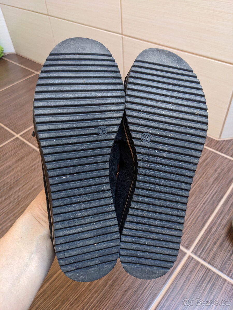 Baleríny/ balerínky černé - vel. 36 - Deichmann - 4