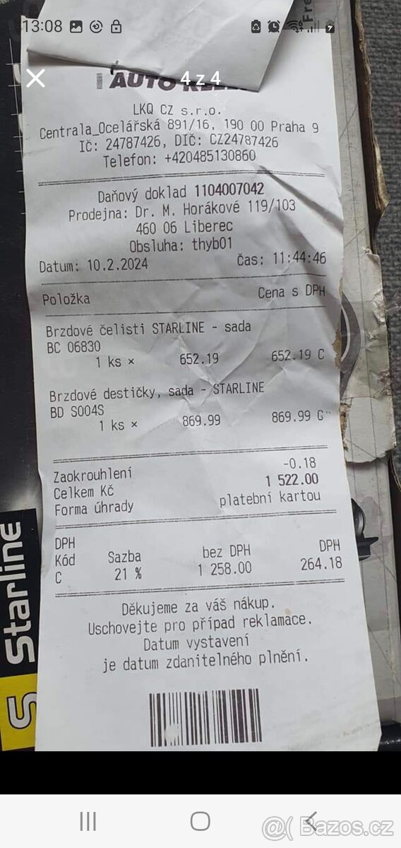 Pakny, brzdové čelisti - 4