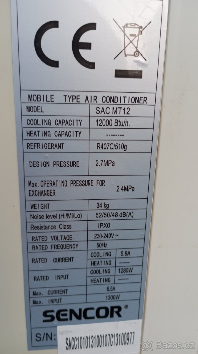 Klimatizace mobilní Sencor - 4