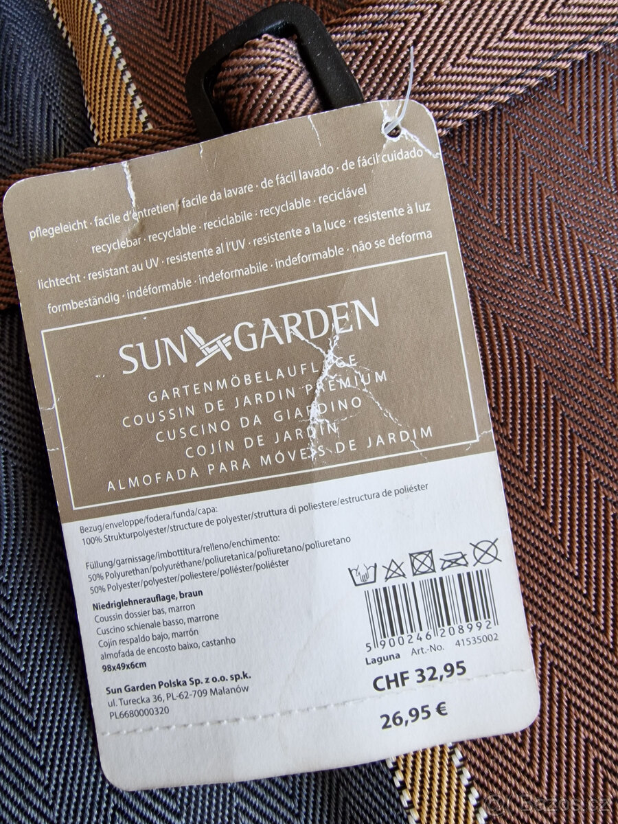 Polstare na zahradni zidle, lehatka nove - 4