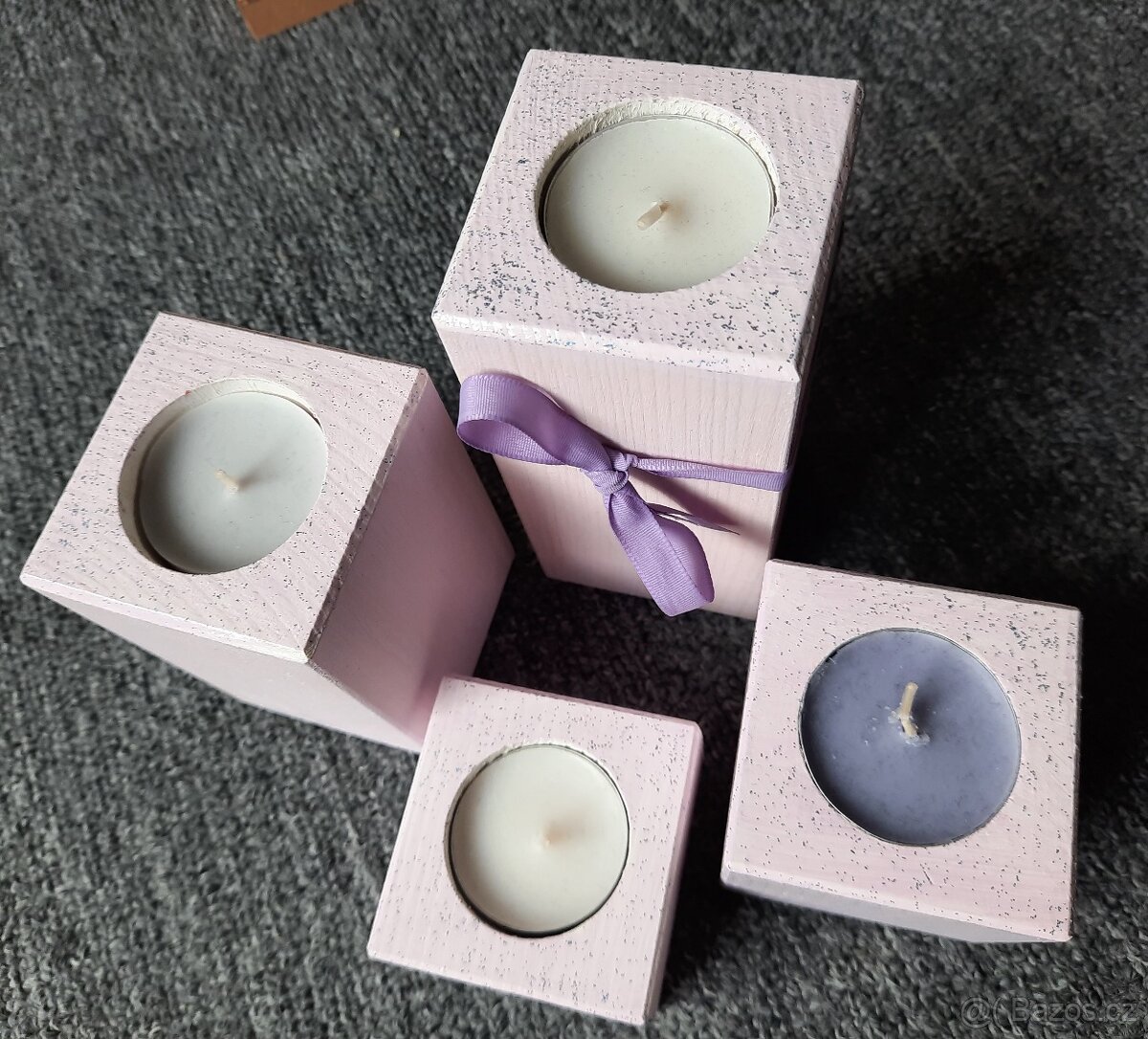 Svícen dřevěný lakovaný - 4