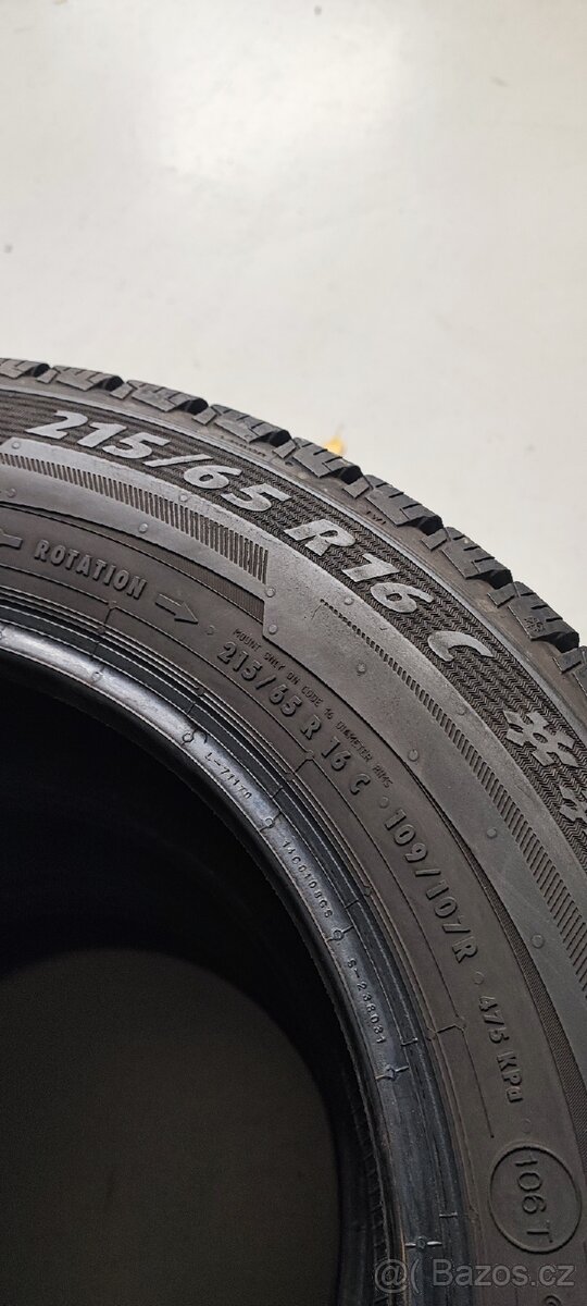 215/65/16C Matador Nordicca Van, DOT 4222, 7.8mm-6.8mm. - 4