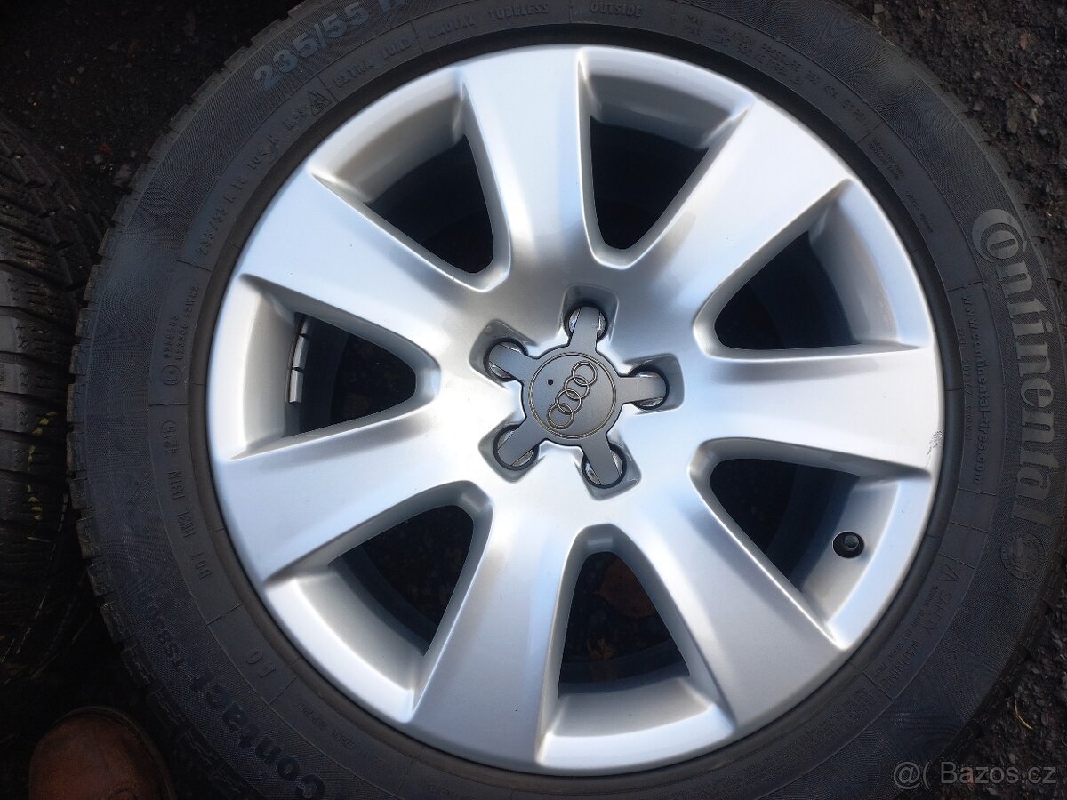 Prodám sadu Orig ALU kol Audi 235/55R18 zimní - 4