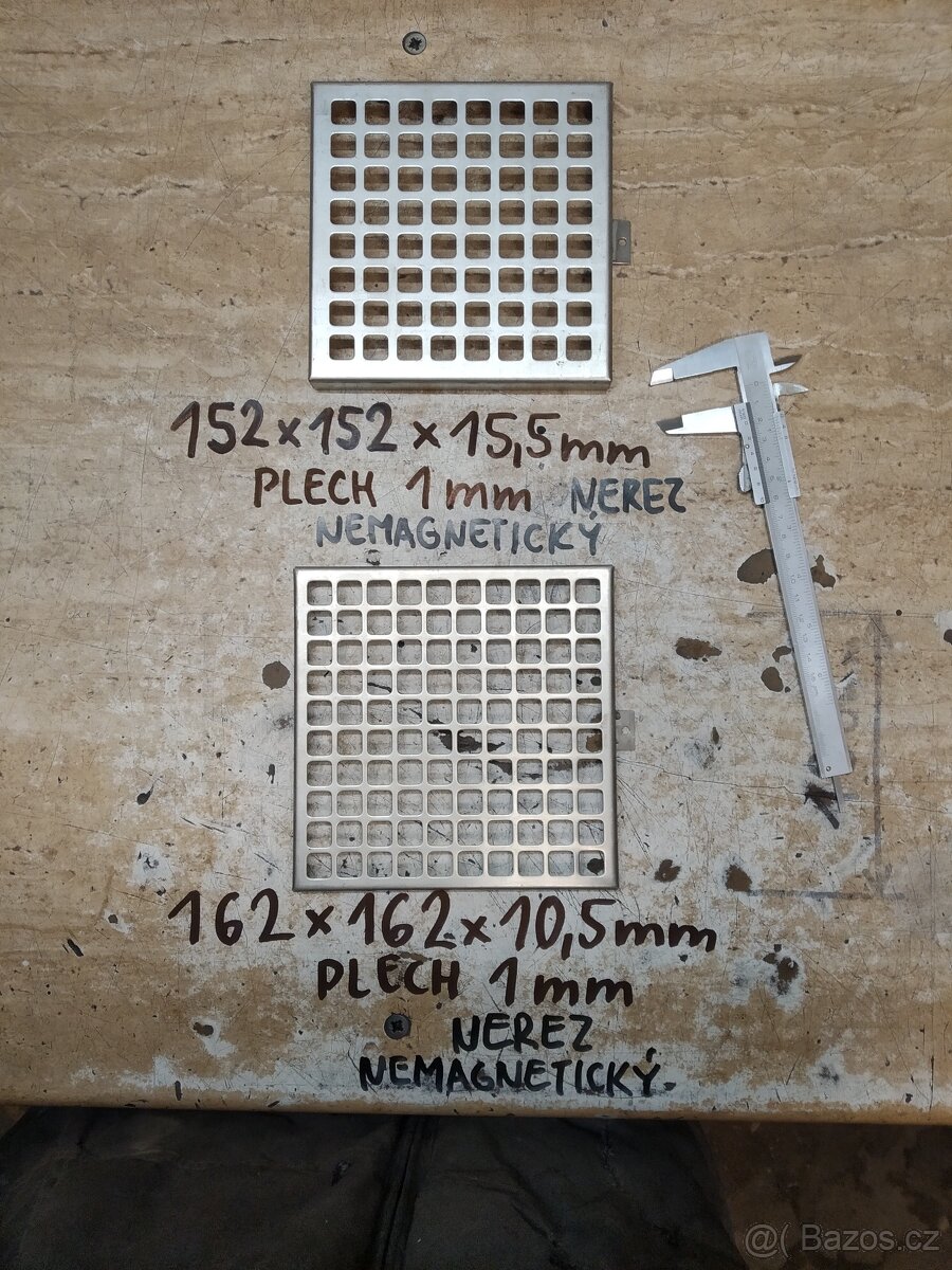 Ventilační mříže INOX 520x320mm, 162x162mm, 152x152mm - 4