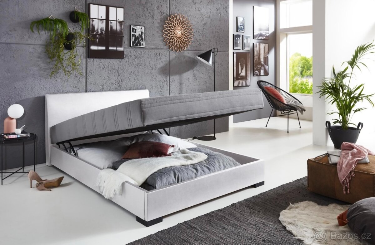 AKCE Postel 140x200 bílá / černá VÍCE KS NOVÝ - 4