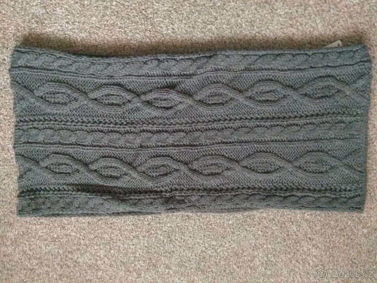 Nová unisex zimní pletená kruhová šála ALPINE PRO - šedá - 4