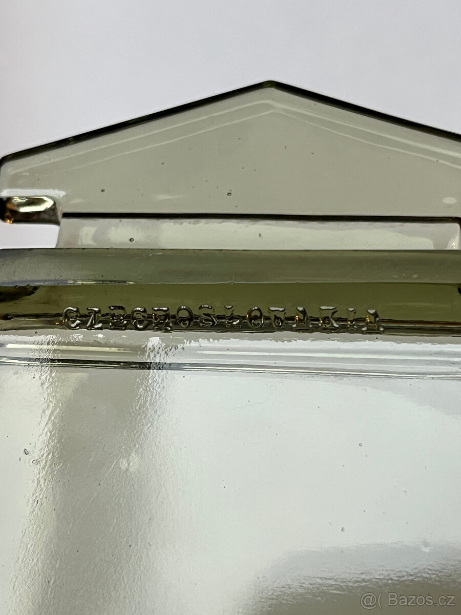 Art Deco Sada - karafa, 4x panák, tác, Carl Stolzle - 4