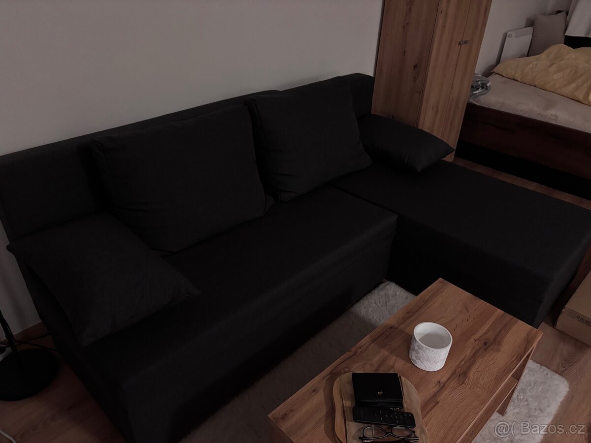 Černo-šedá sedací souprava/gauč - 4