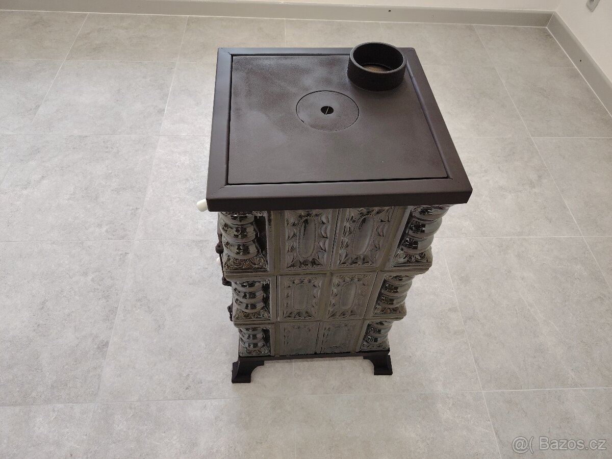 Kachlová kamna Oto s varnou deskou zelená - 4