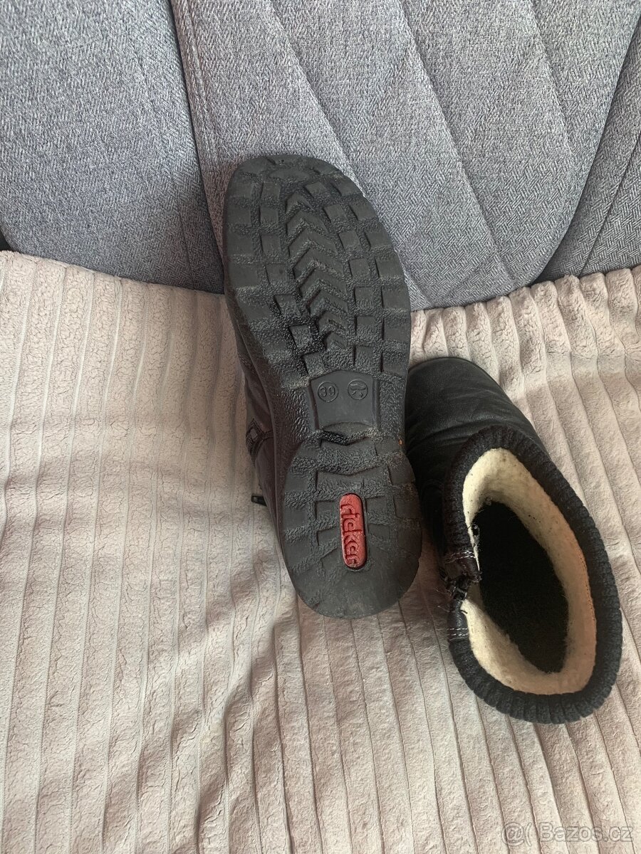 DÁMSKÉ KOTNÍKOVÉ ZIMNÍ KOZAČKY RIEKER, vel:39 - 4