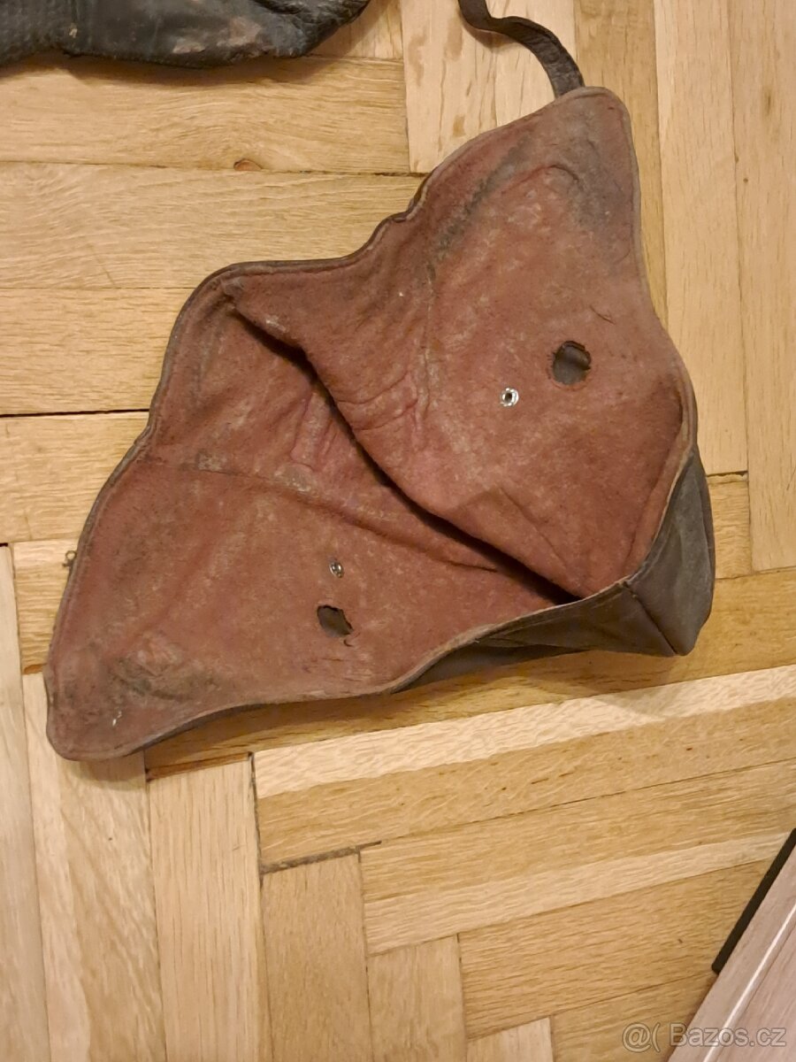 Kožené kukly na motocykl (hnědá a černá, vel. 59-60 cm) - 4