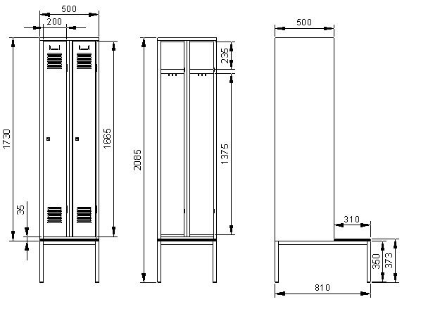 NĚMECKÉ NOVÉ ŠATNI SKŘÍNĚ -dvojskříň na lavici - 4