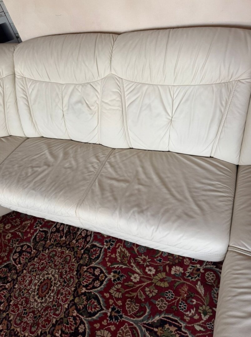 Světlá kožená sedačka do Účka, 4979 - 4