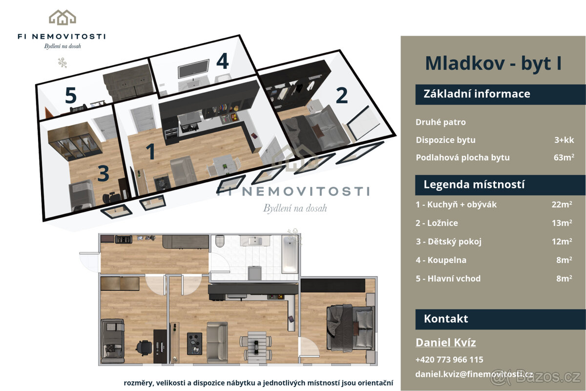 Prodej bytu 2+kk, Byt I, Mladkov - 4