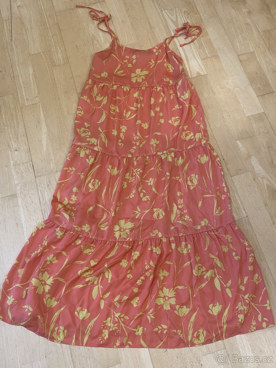 Dlouhé saténové šaty Zara vel. XS - 4