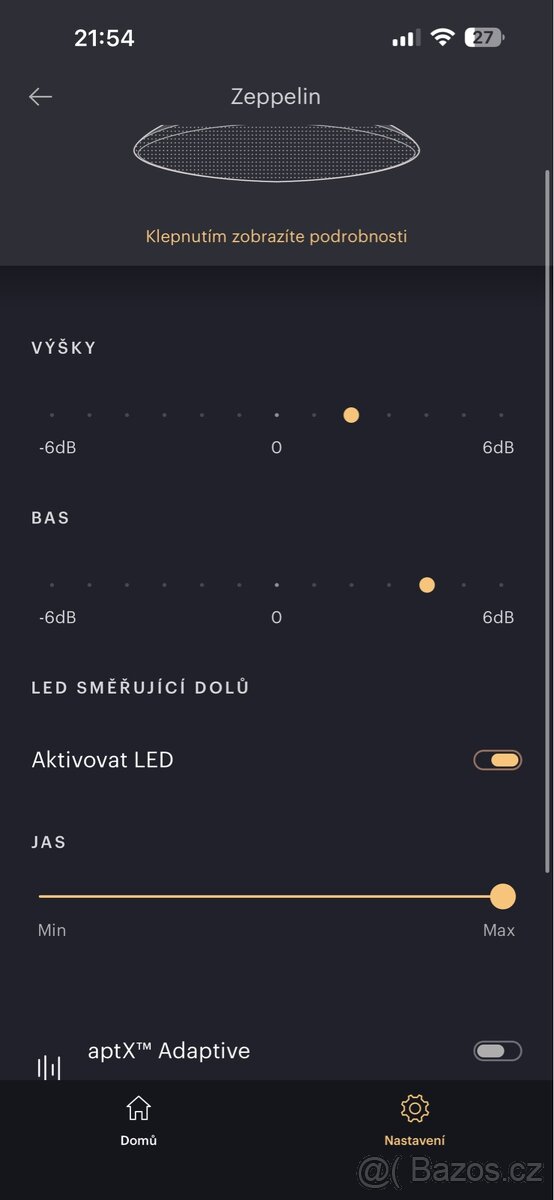 Bluetooth reproduktor bowers a wilkins zeppelin - 4
