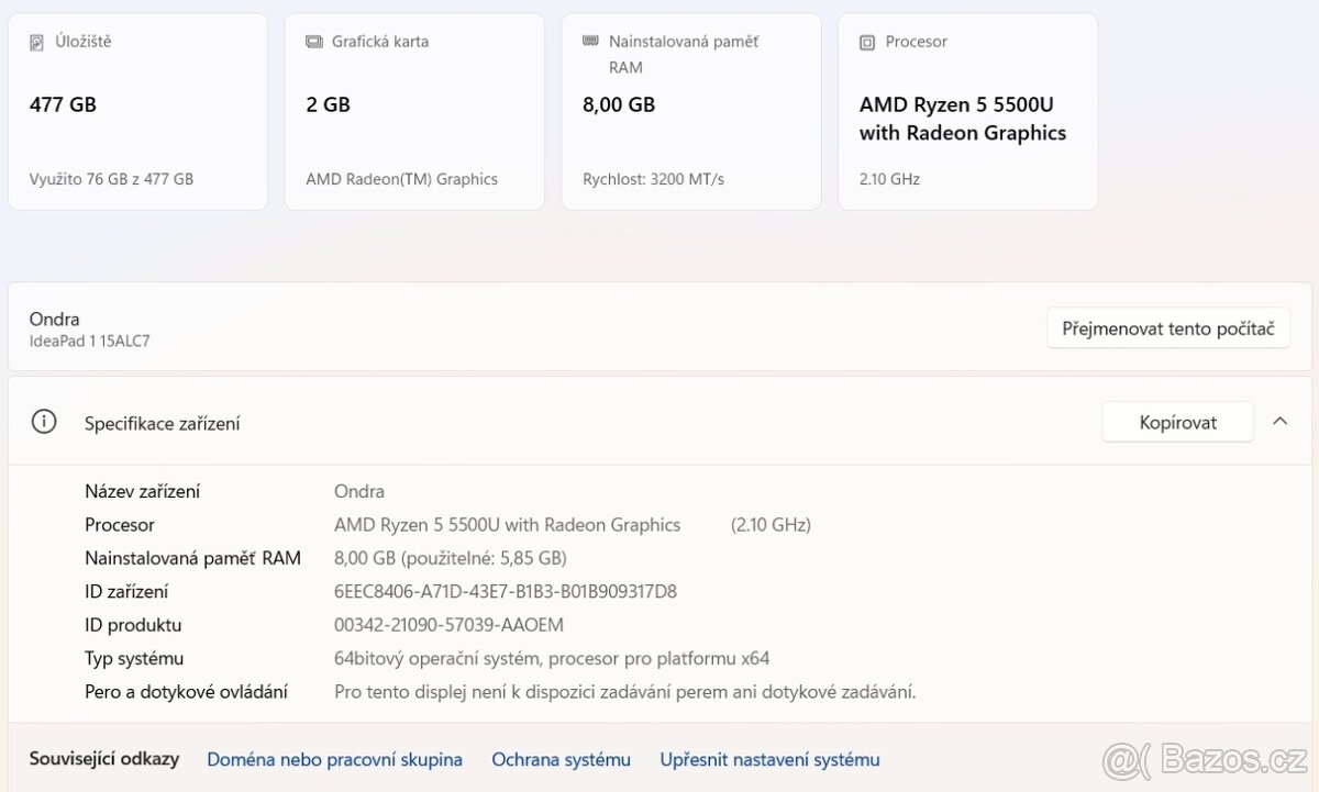 Prodám notebook Lenovo - 4