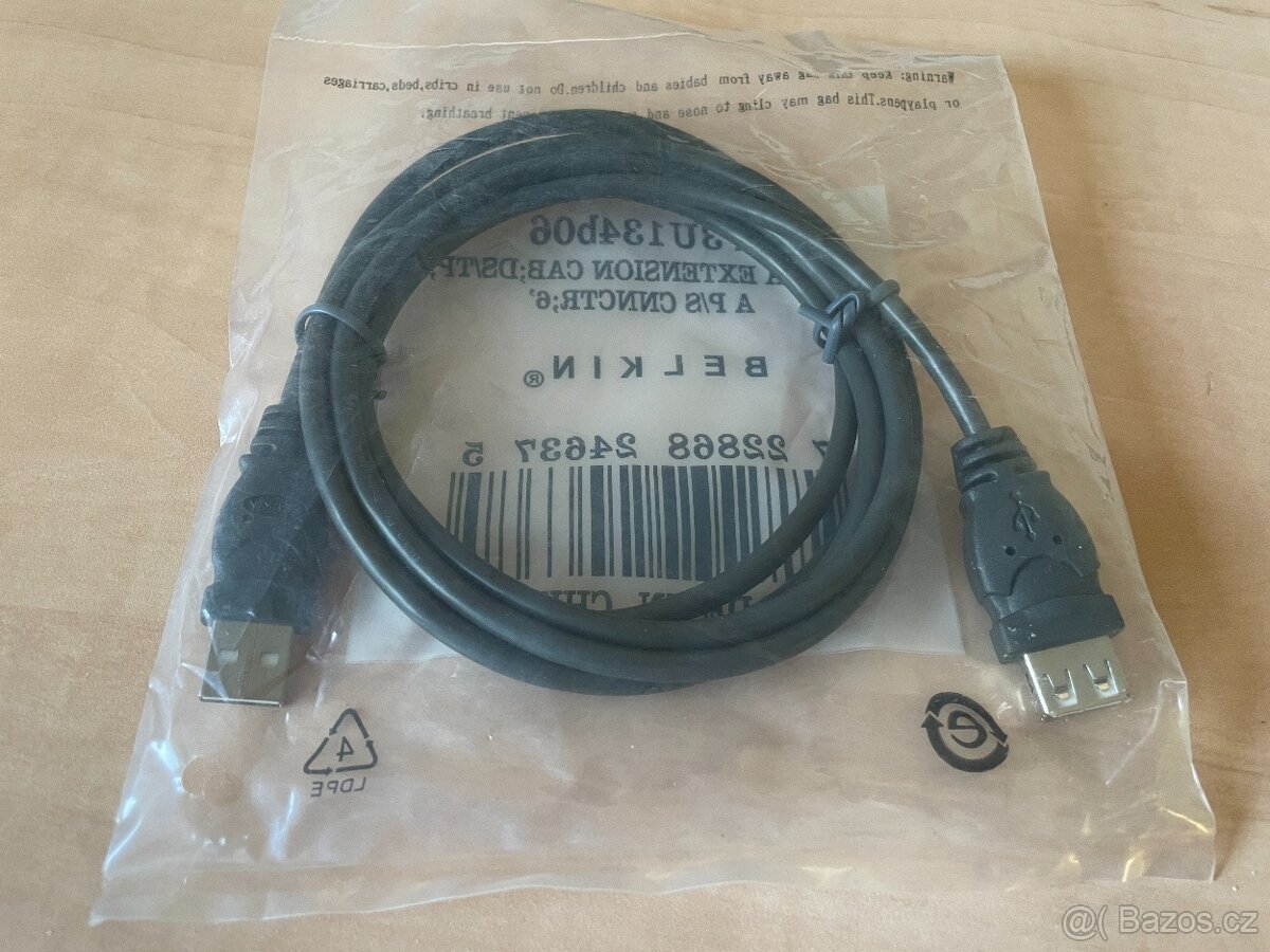 10ks USB 2.0 prodlužovací kabel USB A-A černý Belkin - 4