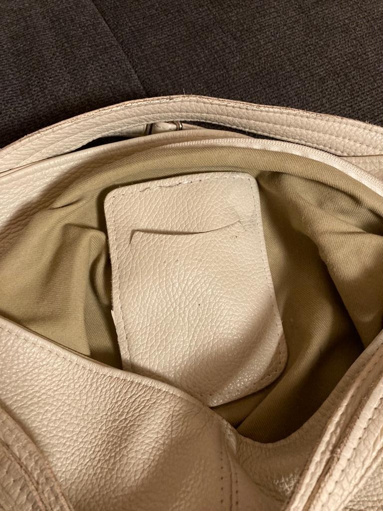 Kožená béžová kabelka - 4