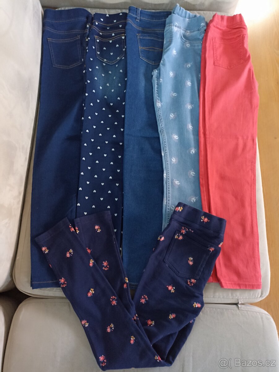 Džíny+Jegginy + mikiny+ svetry vel. 146/152 - 4