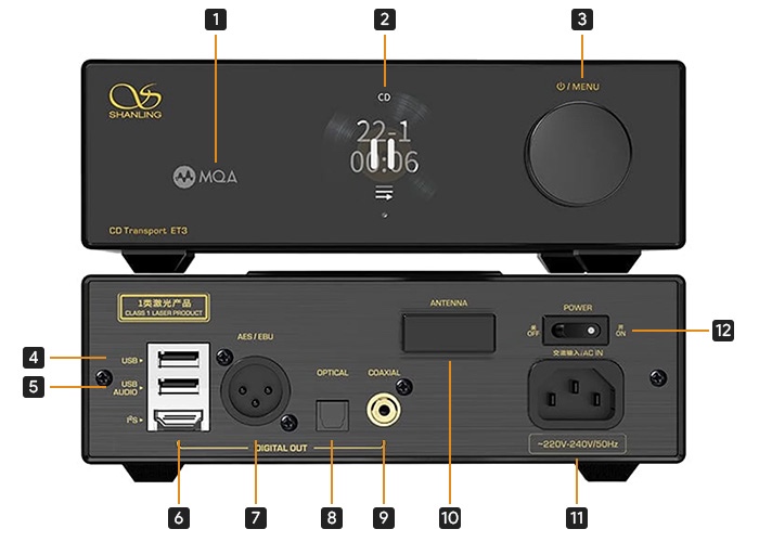 High-end digital cd transport SHANLING ET3 - 4