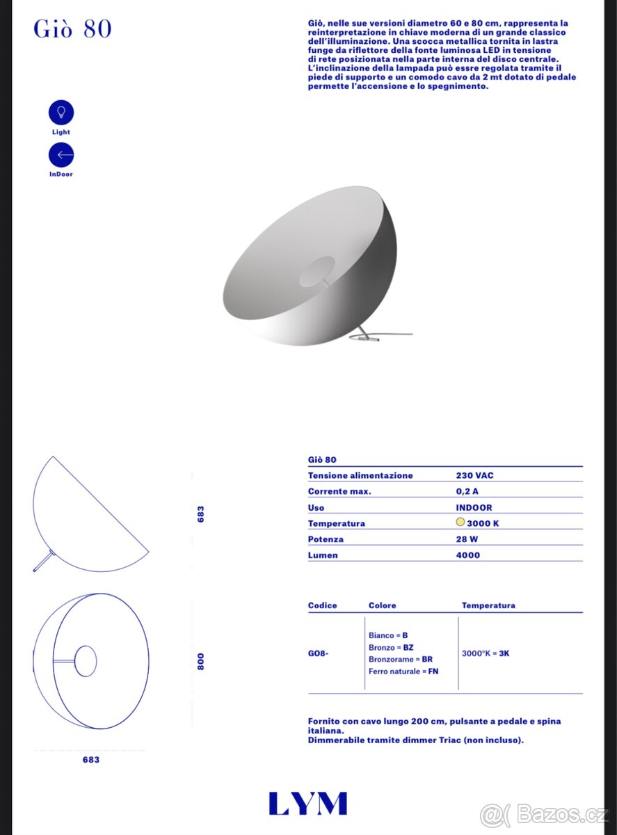 Designová lampa. Italsky výrobce. - 4
