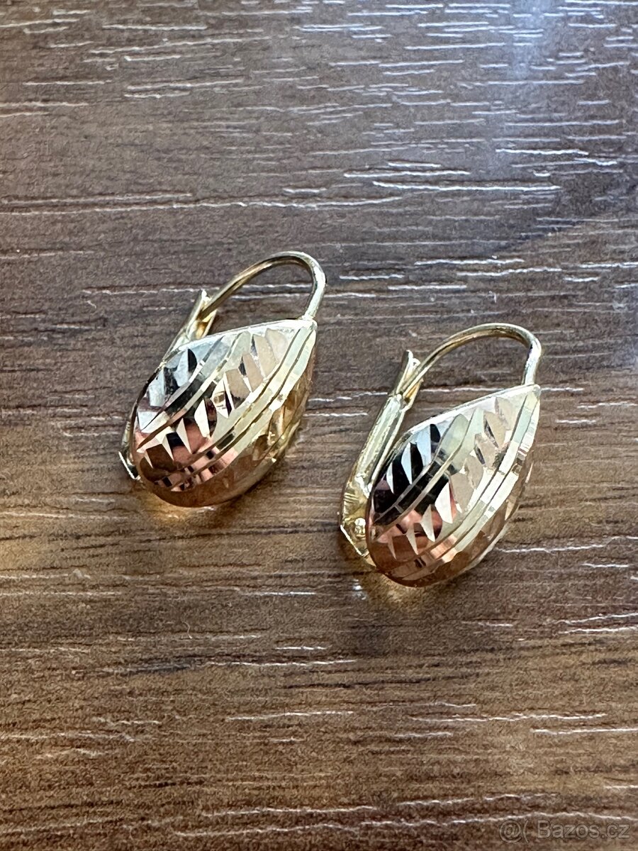 Zlaté náušnice, kapky - 4