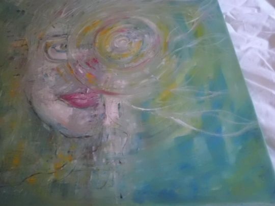 Zajímavý Obraz - Abstraktní Umění -OLEJ - Obličej - Signován - 4