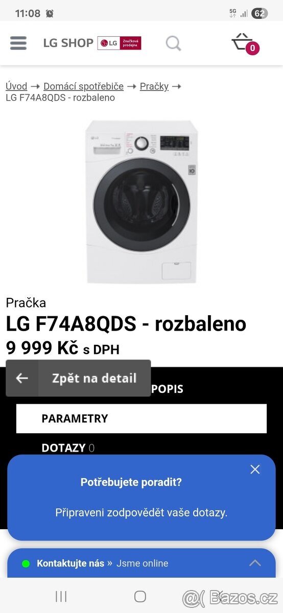 LG F74A8QDS pračka - 4