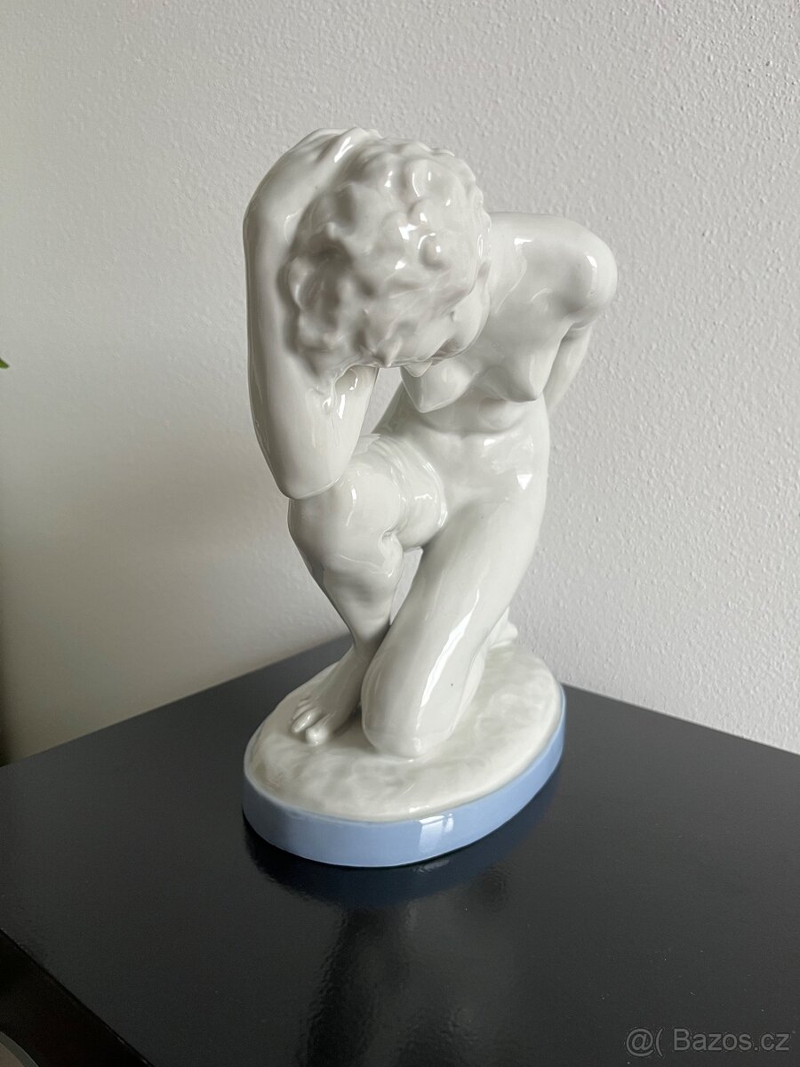 Art Deco socha, akt Elly Strobach, Royal Dux - 4