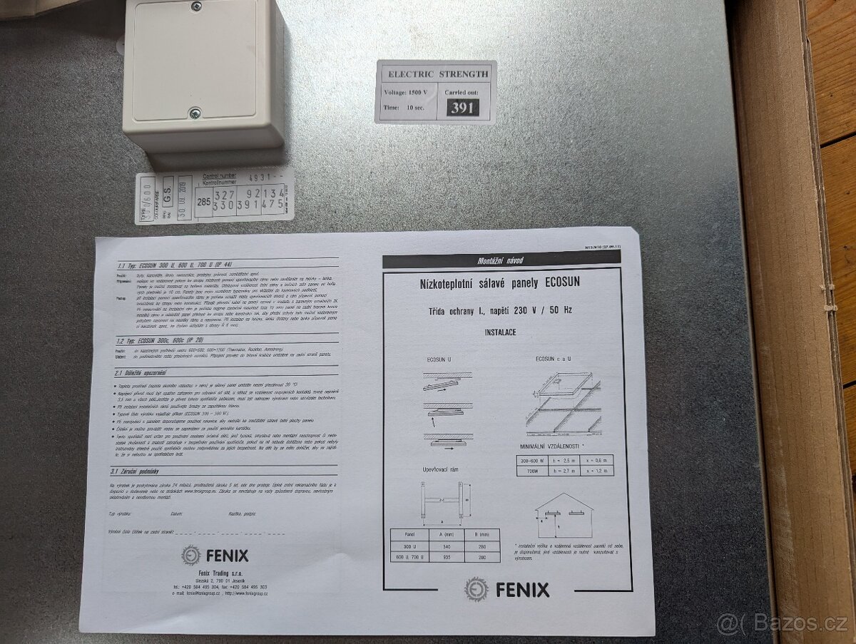 Sálavý panel Ecosun 300c 600/VT - 4