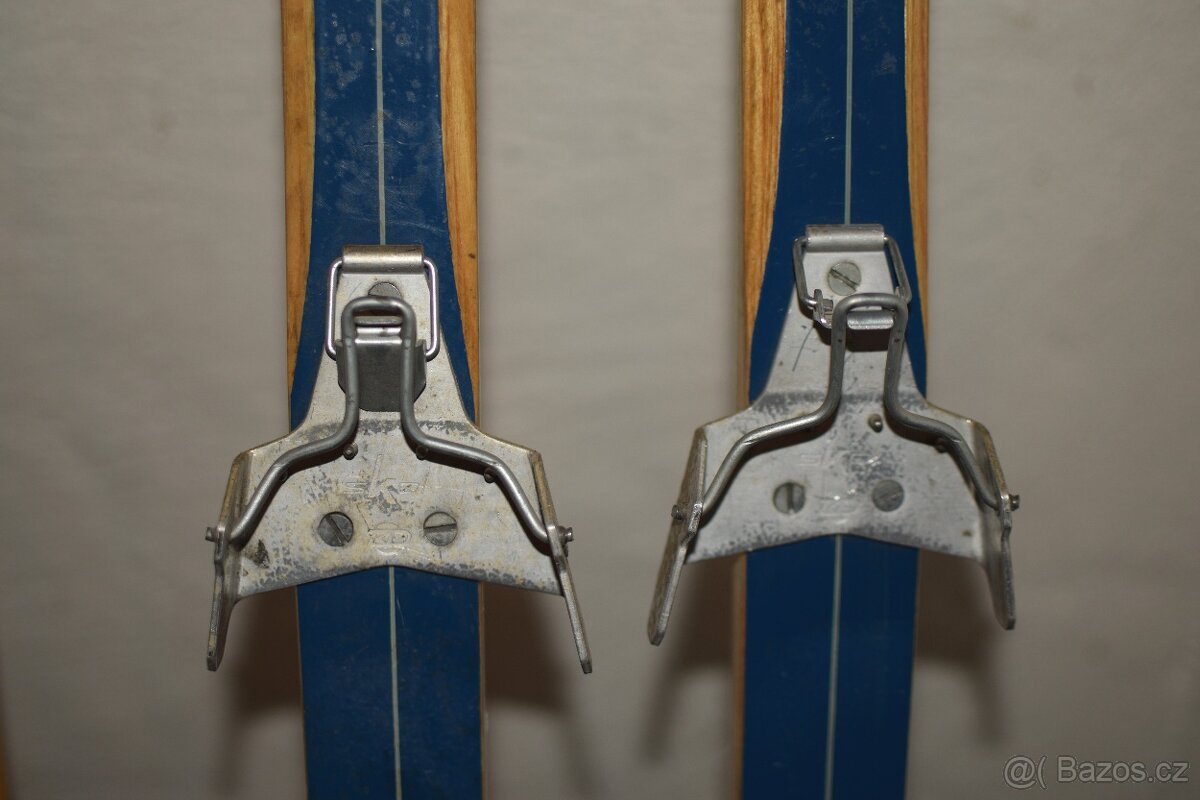 Retro starožitné dřevěné běžky - 4