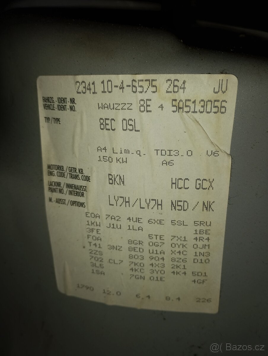 Prodám díly Audi A4 B7 sedan - 4