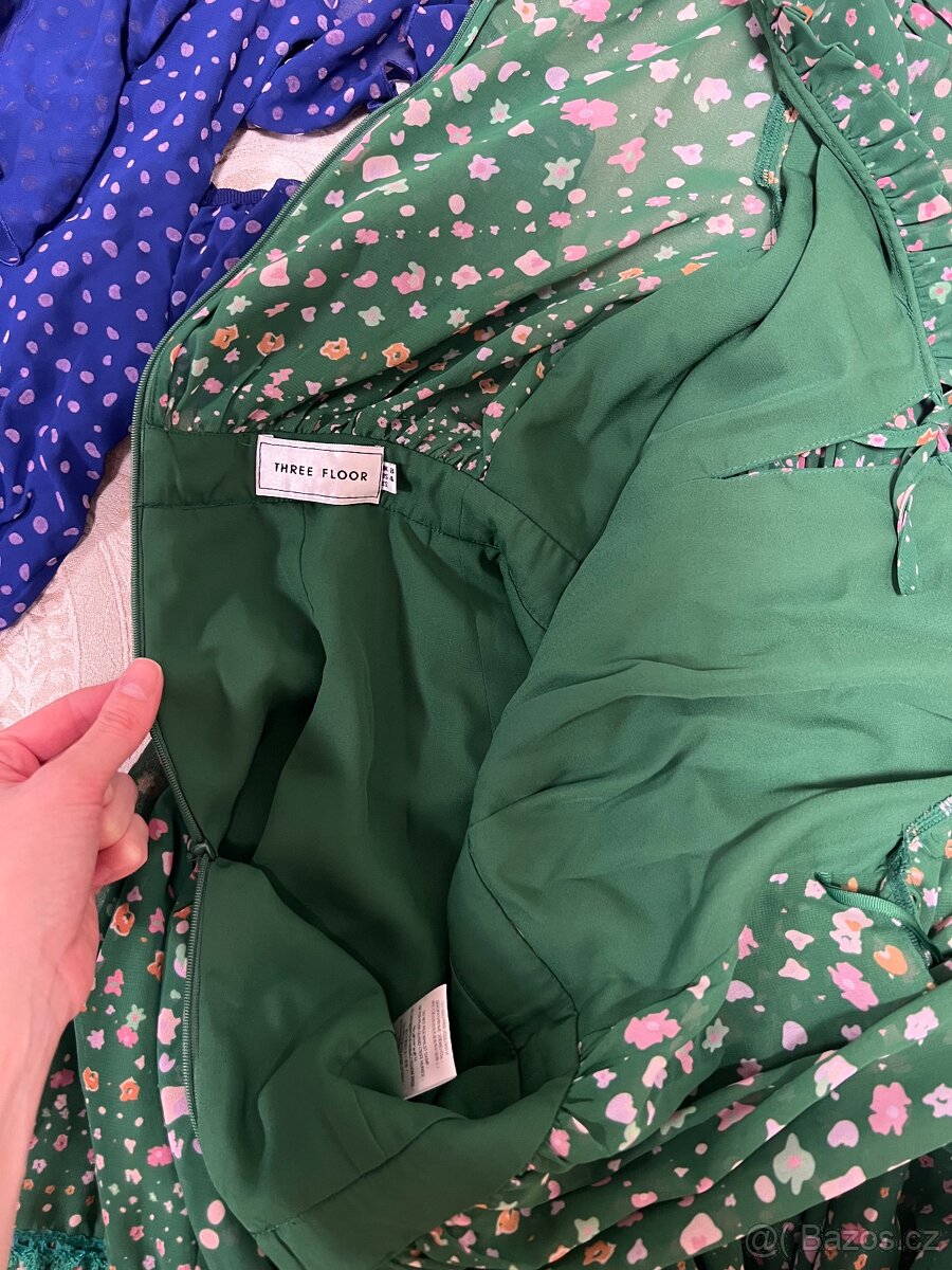 zelené maxi šaty s podšívkou - 4