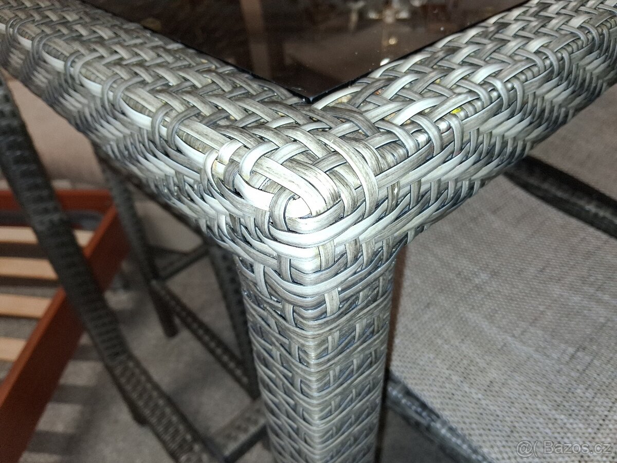 Jídelní barový set ratanový - 4