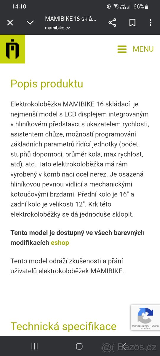 Elektrická kolobezka MAMIBIKE - 4