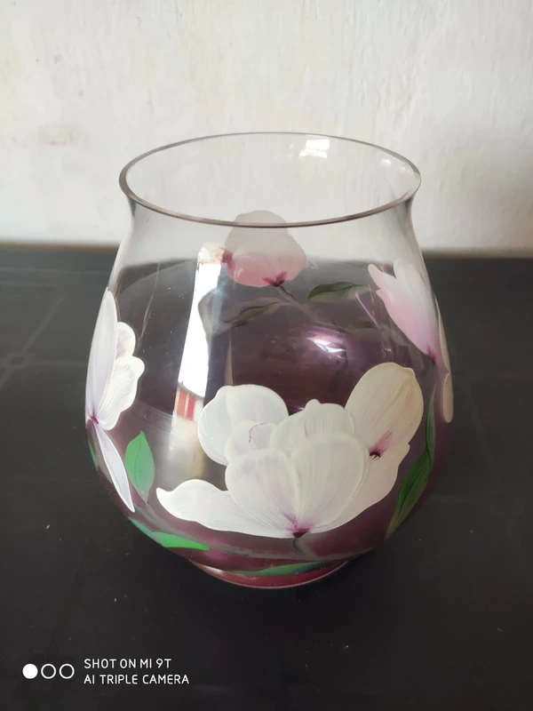 Starožitná ručně malovaná váza Crystalex - 4