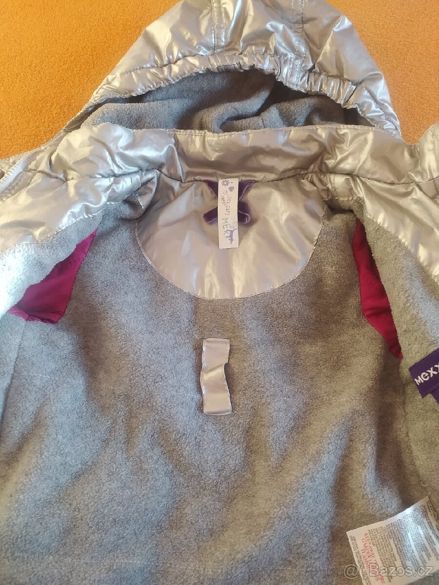 Dětská dívčí delší stříbrná bunda Mexx vel 80 - 4