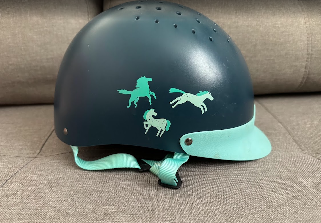 Dětská JEZDECKÁ PŘILBA 100 zeleno-tyrkysová - 4