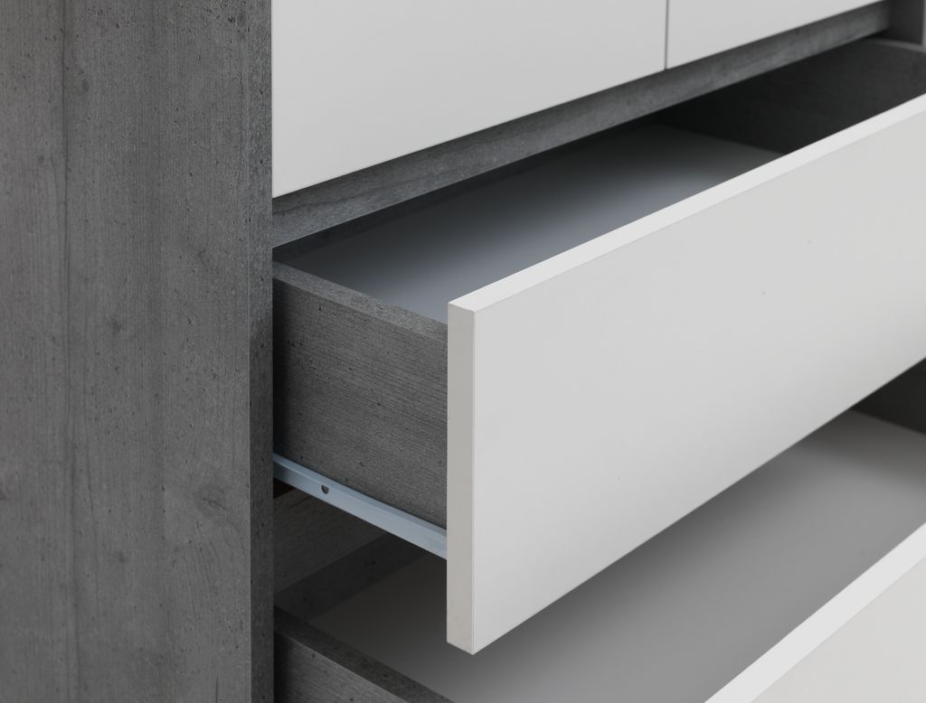 Šatní skříň Billund bílá/beton - 4